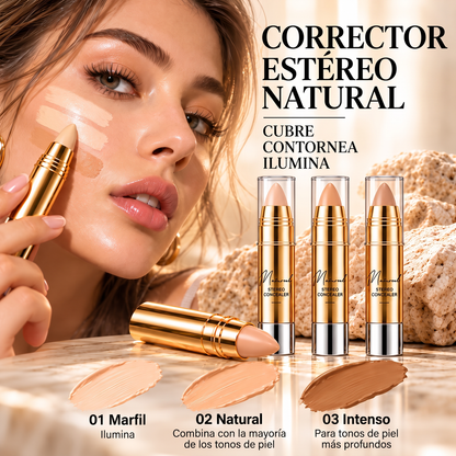 💄 50% dto. Lápiz de contorno y corrector natural – 3 funciones en 1: corrige, ilumina y esculpe. Textura cremosa, cobertura reconstruible y 3 tonos. ¡Acabado natural sin máscara! ✨🖌️