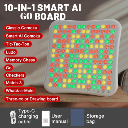 🎮 50% dto. Tablero inteligente de Go con IA – entrenamiento guiado, múltiples niveles de dificultad, pantalla LED interactiva y diseño portátil. ¡Mejora tu estrategia jugando! ✨🧠