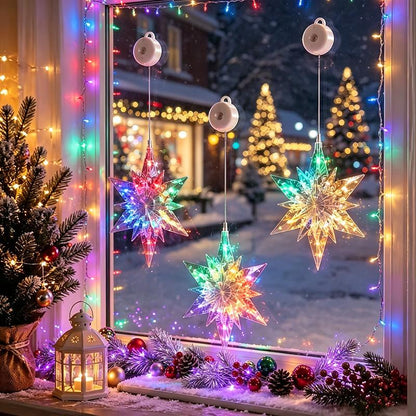 🎄 50% dto. Luces de ventana navideñas con ventosa – 11 diseños festivos, luz blanca cálida o multicolor, a pilas y sin cables. ¡Decora sin taladrar ni cinta adhesiva! ✨🪟