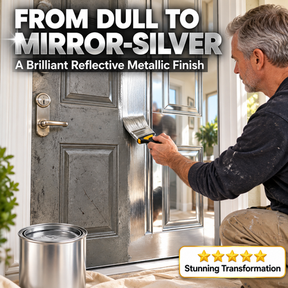 🎨 50% dto. Pintura metálica plateada a base de agua – renueva superficies de metal, madera y manualidades con un acabado brillante. ¡Aplicación fácil a brocha para proyectos decorativos! ✨🖌️
