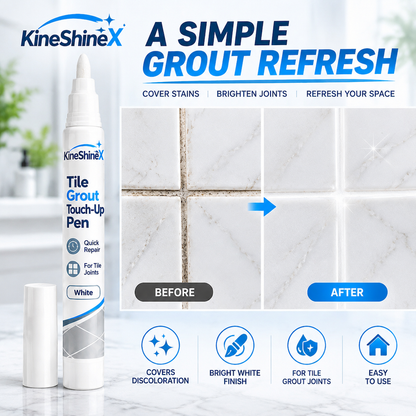 🧱 50% dto. Rotulador blanco reparador de lechada para azulejos – punta de precisión, secado rápido y resistente al agua. ¡Renueva juntas manchadas del baño y la cocina en minutos! ✨🖌️