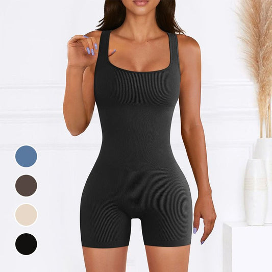 Seamless Stretch Tummy Control Yoga Romper